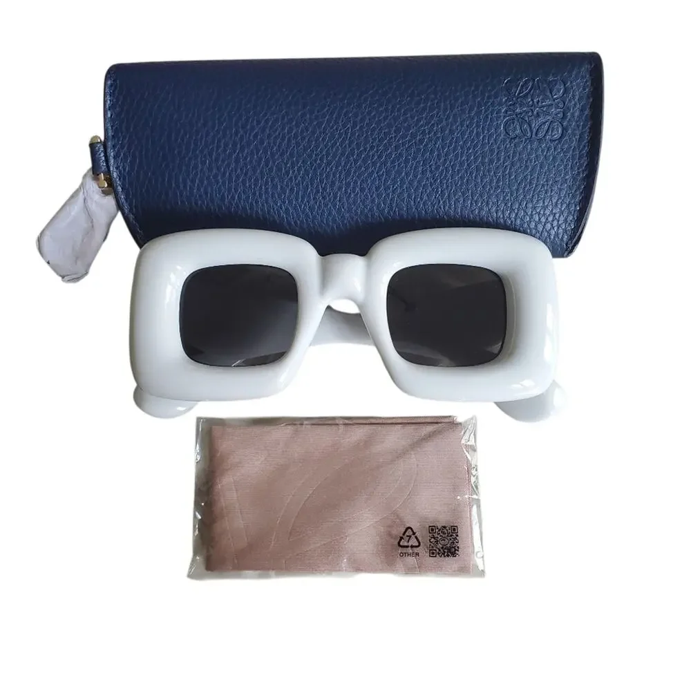 New Loewe Inflated White Square Sunglasses